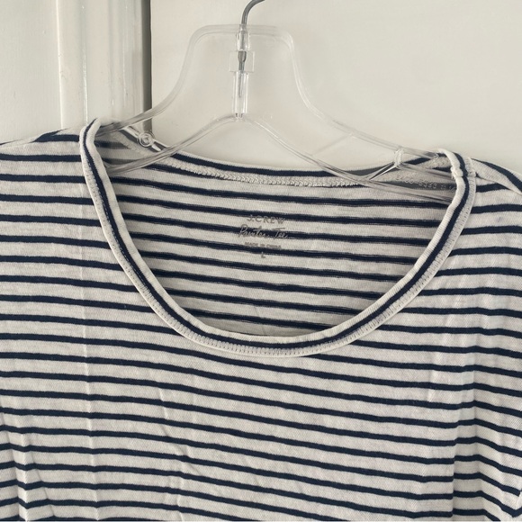 J. Crew Black & White Striped Fitted Painter Tee 100% Cotton - Picture 3 of 8